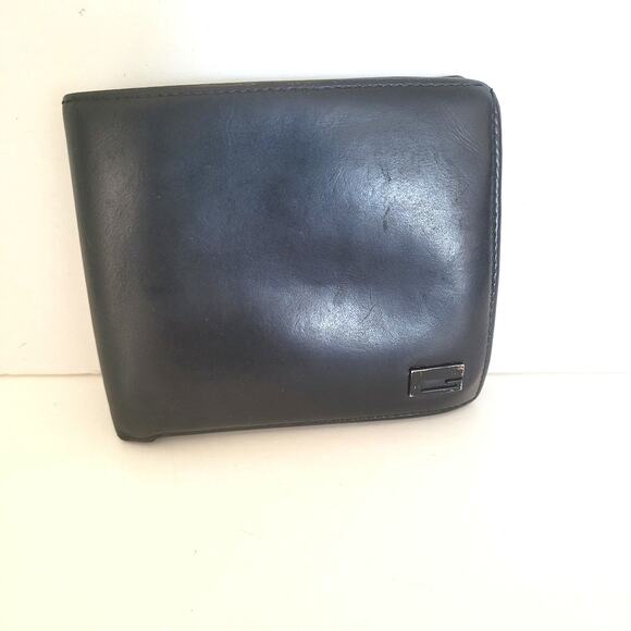 GUCCI G Logo Men's Leather Card ID Bill Wallet Bifold Black Designer Medium - Picture 1 of 15